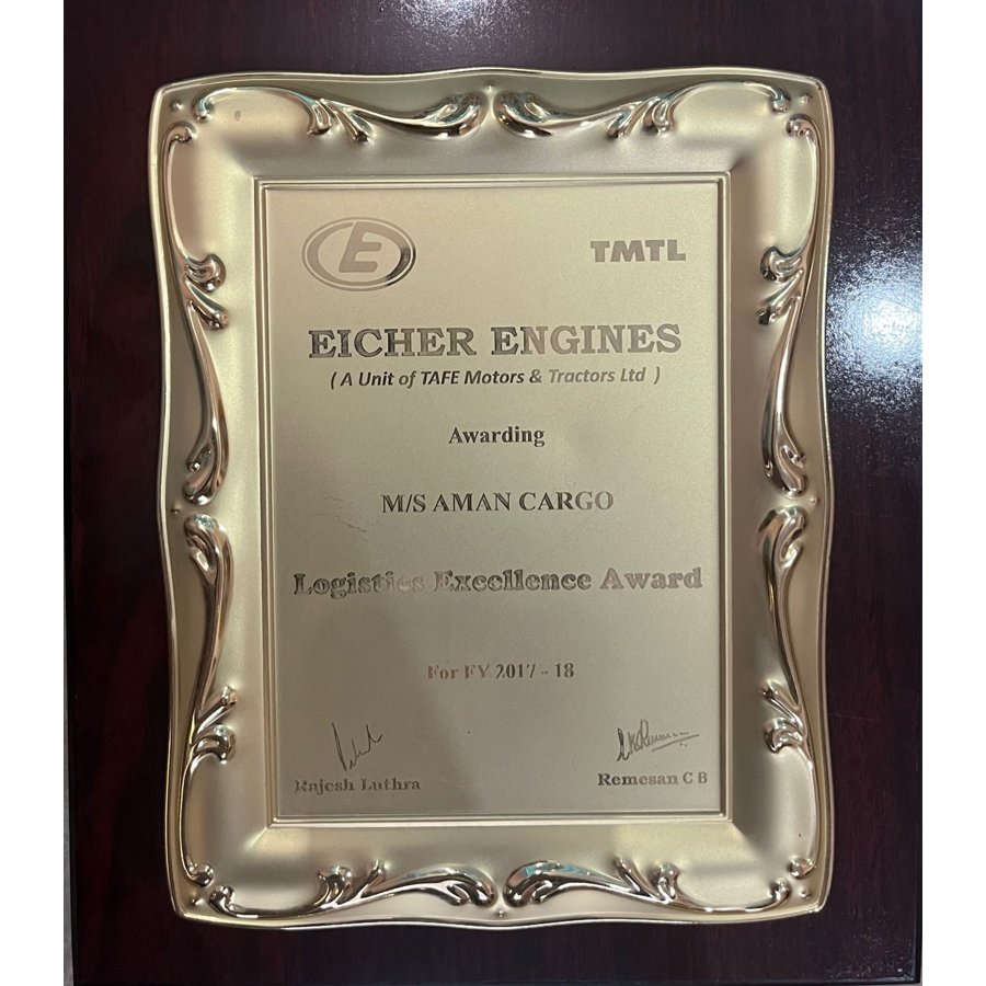 Logistics Excellence Award, FY 2017-18 – Eicher Engines (a unit of TAFE Motors & Tractors Ltd)